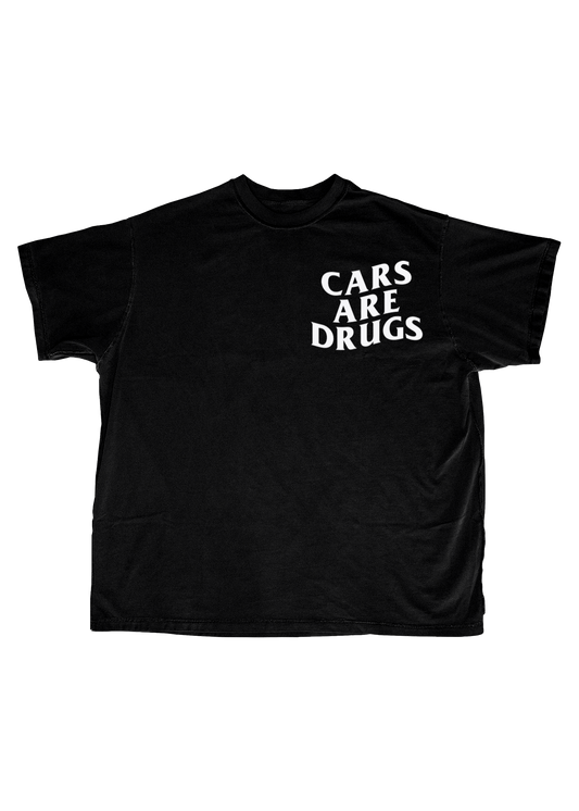 Cars are drugs black graphic T-shirt - Carolina gears