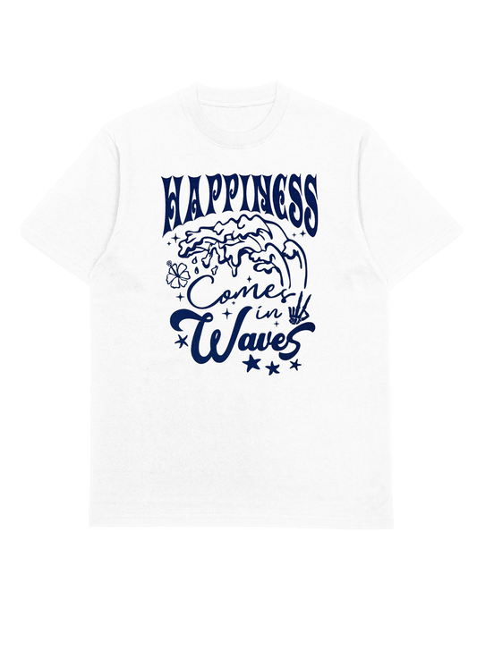 Happiness comes in waves unisex Screen printed T-shirt - Carolina gears