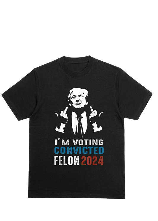 I’m voting convicted felon 2024 presidential unisex graphic T-shirt - Carolina gears